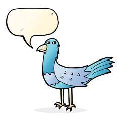 cartoon bird with speech bubble