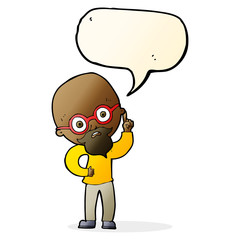 cartoon old man  with speech bubble