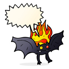 cartoon vampire bat with speech bubble