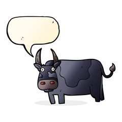 cartoon bull with speech bubble
