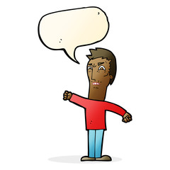 cartoon annoyed man with speech bubble