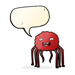 cartoon spider with speech bubble