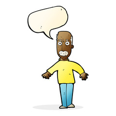 Fototapeta premium cartoon annoyed old man with speech bubble