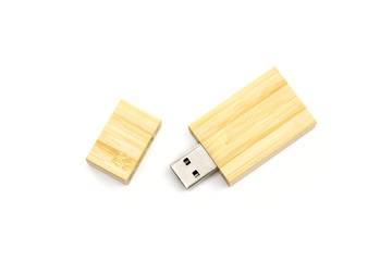 USB flash drive on the white background