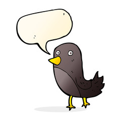 cartoon bird with speech bubble