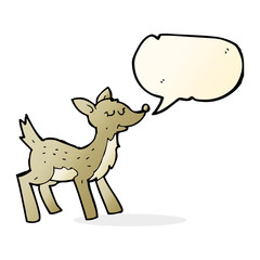 cute cartoon deer with speech bubble