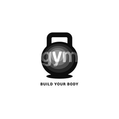 Gym logo template, vector illustration. Fitness design elements