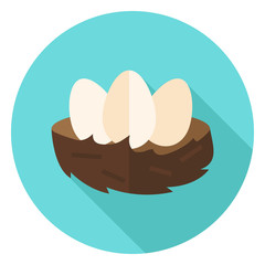 Nest with Eggs Circle Icon