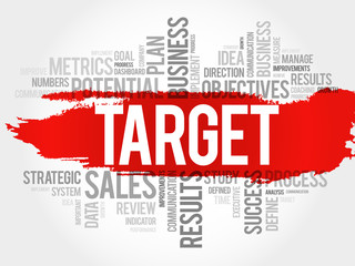 Target word cloud, business concept background
