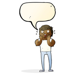 cartoon gasping man with speech bubble