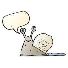 cartoon snail with speech bubble
