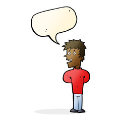 Fototapeta premium cartoon happy man with speech bubble