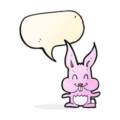 cartoon rabbit with speech bubble