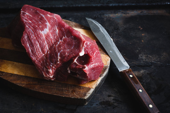 fresh meat beef on dark background
