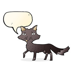cartoon little wolf with speech bubble