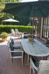 Modern, bright, clean, kitchen interior with stainless steel appliances in a luxury house