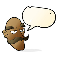 cartoon old man face with speech bubble