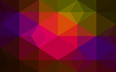 Multicolor dark polygonal design pattern, which consist of triangles and gradient in origami style.