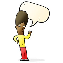 cartoon man waving with speech bubble