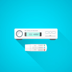 colorful satellite receiver device illustration. © TRIKONA