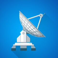 colorful satellite uplink dish antenna illustration. - obrazy, fototapety, plakaty