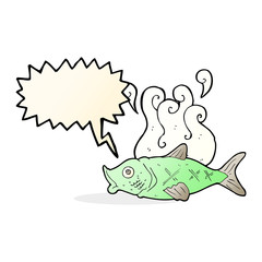 cartoon smelly fish with speech bubble