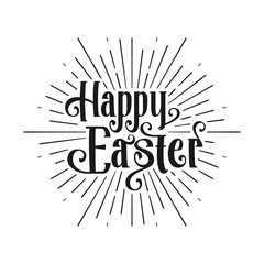 Happy Easter greeting card. Easter sale. Hand Drawn logo letteri