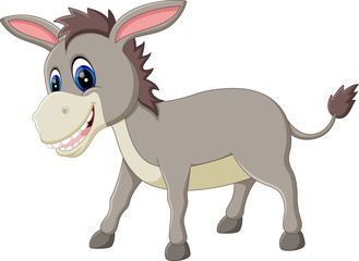 cartoon donkey smile and happy
