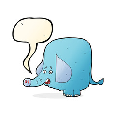 cartoon funny elephant with speech bubble