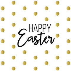 Happy Easter typographic greeting card. Easter Lettering with watercolor