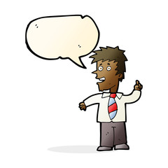 cartoon man with idea with speech bubble