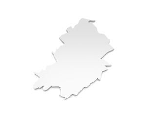 3D Karte Rheinland-Pfalz - Rhein-Hunsrück-Kreis