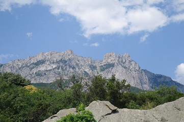 Fototapeta na wymiar Crimea mountains in the southern part of the peninsula, mountains Ai-Petri landscape. Ukraine