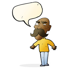 Fototapeta premium cartoon angry old man with speech bubble