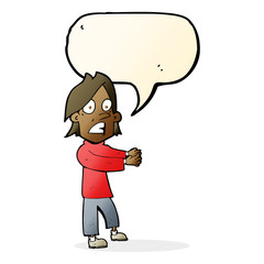 cartoon shocked man with speech bubble