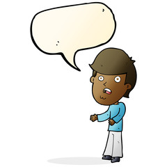 cartoon shocked man with speech bubble