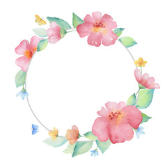 Watercolor round frame.