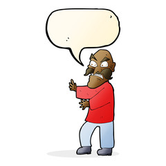 cartoon angry old man with speech bubble