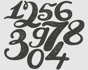 Numbers set in hand drawn calligraphy style.