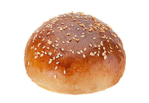 Homemade hamburger bun with sesame seeds