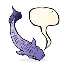 cartoon fish with speech bubble