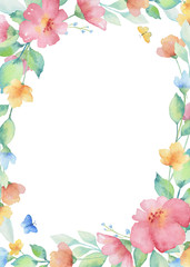 Fototapeta premium Watercolor rectangular frame
