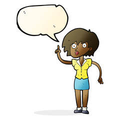 cartoon woman with question with speech bubble