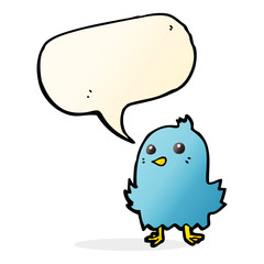 cartoon bird with speech bubble
