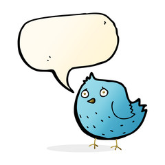cartoon bird with speech bubble