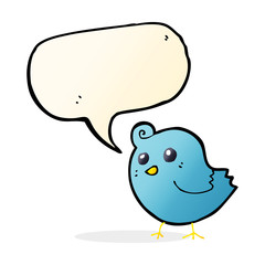 cartoon bird with speech bubble