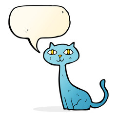 cartoon cat with speech bubble