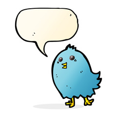 cartoon bluebird with speech bubble