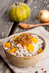 Barley porridge with vegetables