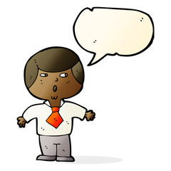 cartoon shocked boy with speech bubble